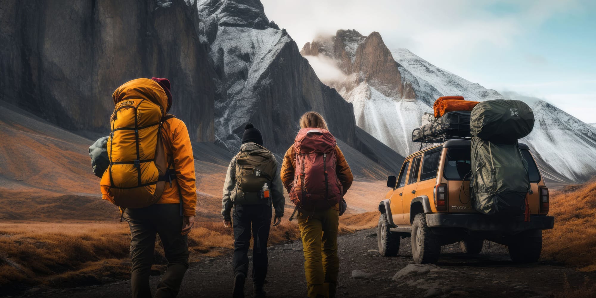 Exploring Wild Roads Beneath Towering Mountain Peaks